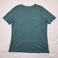 NWOT Billy Reid Dark Teal Organic Pima Cotton Pocket Tee Size M MSRP $68 (#14)