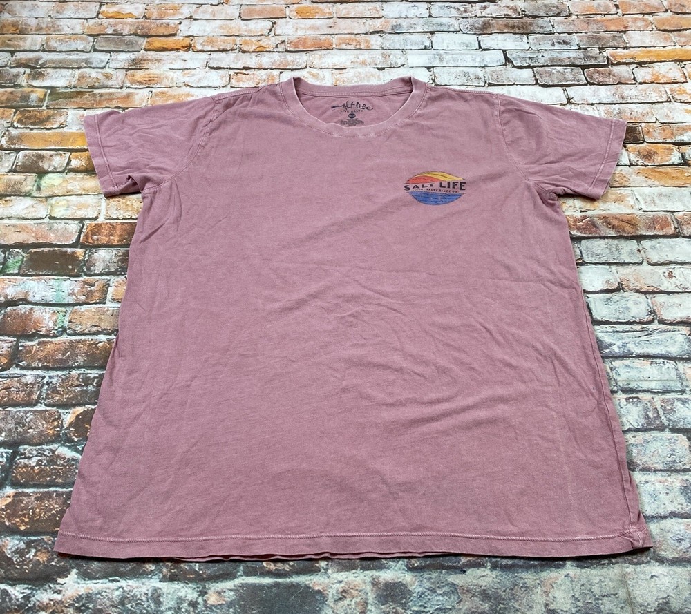 Salt Life Shirt Adult M Purple Fishing Boating Beach Casual Outdoor Tee Mens