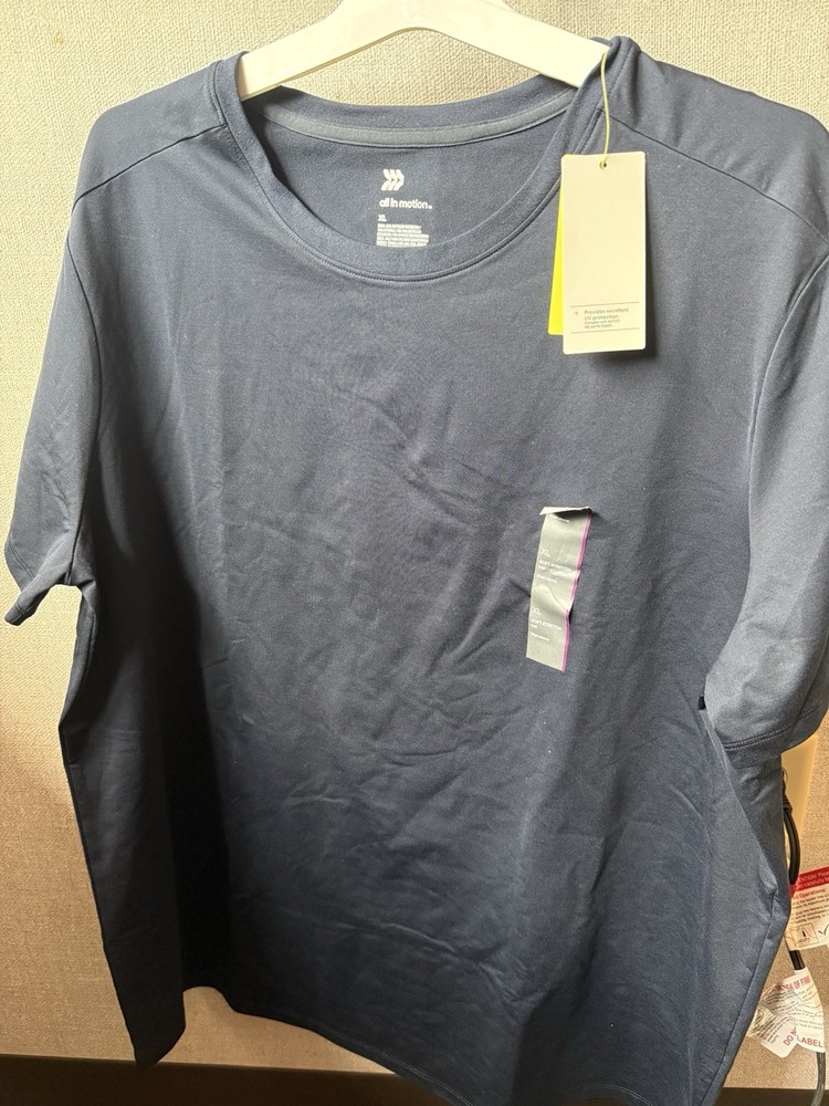 All in Motion Mens Performance SS Relaxed T-Shirt Navy Blue XL NWT