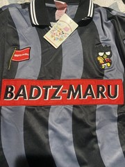 Sanrio Badtz-Maru Striped Soccer Jersey Men Large BoxLunch Shirt Top NWT Large