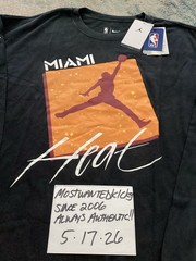 NWT Nike Air Jordan Max 90 NBA Miami Heat LS Black T-Shirt Men’s Sz XL FREE SHIP