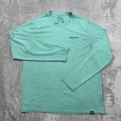 Patagonia Capilene Cool Daily Tee Shirt Mens Med Teal Heather Long Sleeve UPF 50