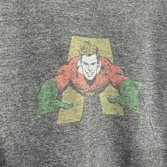 Aquaman DC Comics Superhero Gray Short Sleeve T-Shirt Mens Medium