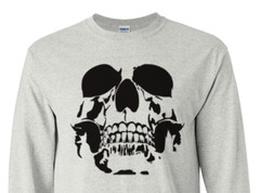 Skull Halloween Long Sleeve Graphic Tee Unisex Apparel Custom Holiday Design