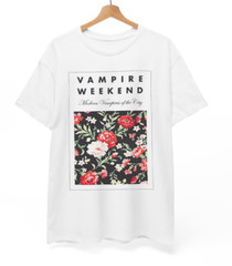 Vampire Weekend Floral Band Short Sleeve White All Size Unisex Shirt