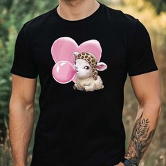 Mens Animal Bubble Gum Print Cotton T-Shirt Size XS to 5XL