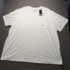 Adidas M 3BAR POCKET T Men 4XL White Embroidered Logo Cotton Tee JZ1463