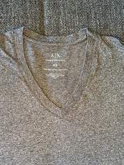 A|X Armani Exchange Men’s XS Gray Pima Cotton V-Neck T-Shirt