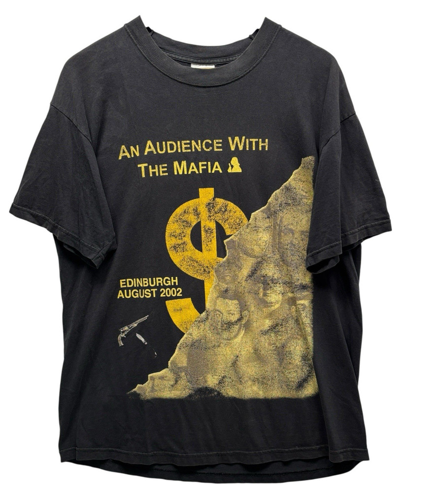 Vintage Screen Stars 2002 Edinburgh Fringe Mafia T Shirt Large Black Y2K Graphic