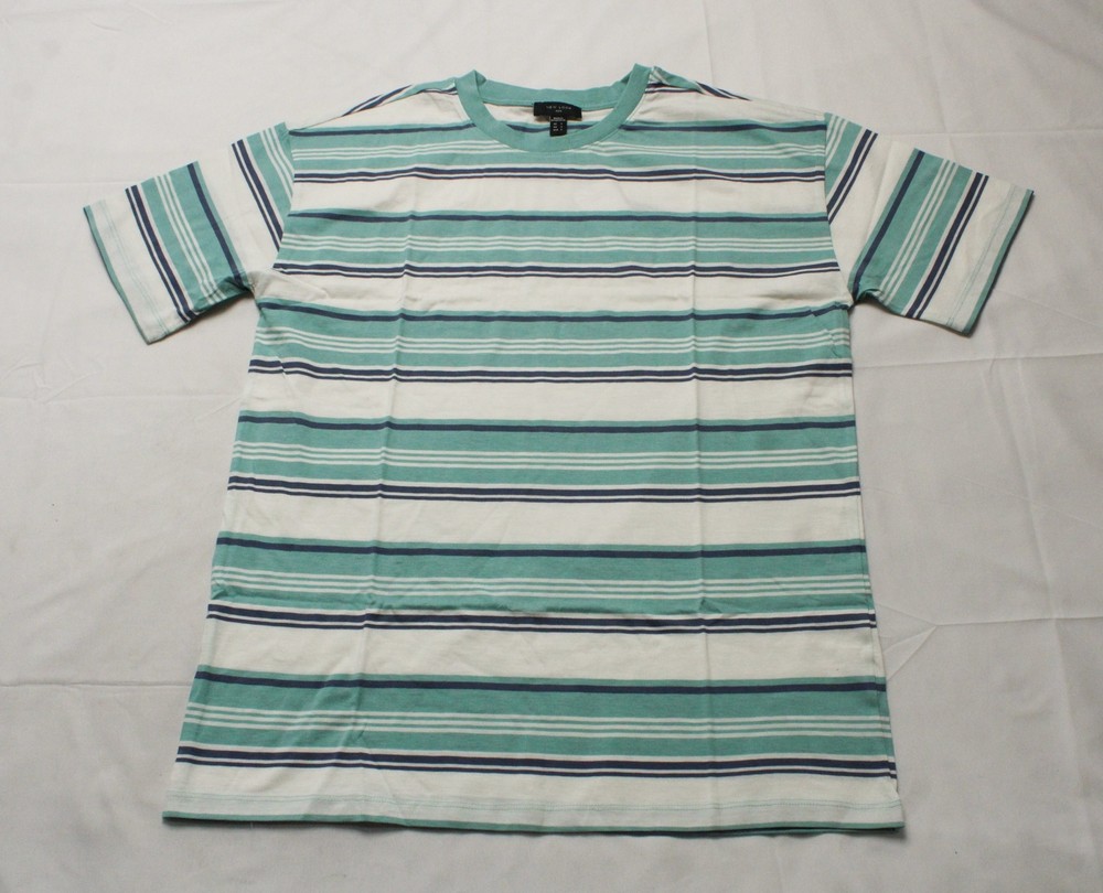 New Look Men’s Oversized Striped Crew Neck Shirt JL3 Blue/White Stripe Small