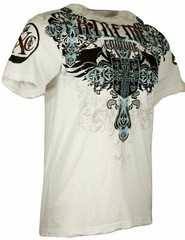 Xtreme Couture Affliction Men’s T-Shirt CLASSIC CREST White Tattoo Biker S-5XL