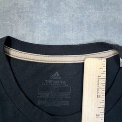 Adidas Shirt Mens L Black The Go-To Performance Logo Graphic Tee Tagless Sports