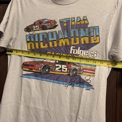 VTG 80s Tim Richmond #25 Folgers Racing NASCAR Shirt Medium Cal Cru