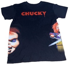 Chucky Child’s Play T-Shirt Medium 19×28 Embroidered Logo New With Tags Horror