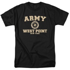 West Point U.S. Military Academy Adult T-Shirt Circle Logo, Black, S-5XL