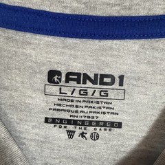 And1 Heather Gray T-Shirt Men Basketball Tee Crew Neck Size Large NWT