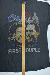 Obama Rhinestone Graphic T Shirt Mens Black Bling Memorabilia Cotton Tee