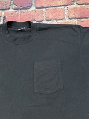 Vintage 90s BVD Blank Black Pocket T Shirt USA Single Stitch XXL Plain Tee