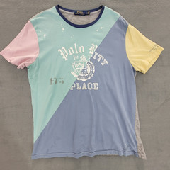 Polo Ralph Lauren T-Shirt Lot of 2 Waldo Stripe Pastel Block -Flaw – Men’s L