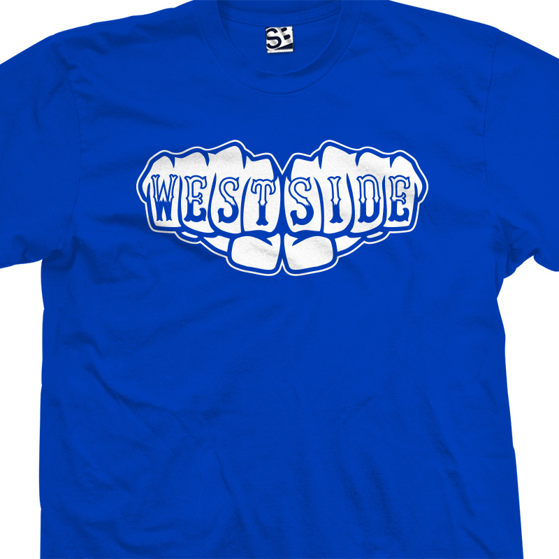 WEST SIDE Fists Shirt | Knuckle Tattoo Left Coast | Mens Tee