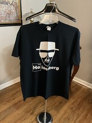 Men’s Breaking Bad Heisenberg T-Shirt Black With White Silhouette Design NWOT XL