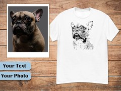 Custom Dog Portrait Comfort Tee Personalized Pet Photo Shirt Gift Idea