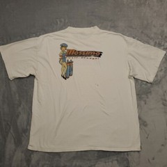 Mossimo Shirt Mens XL White Well Wrought Short Sleeve Skate 90s Retro Torch Tee