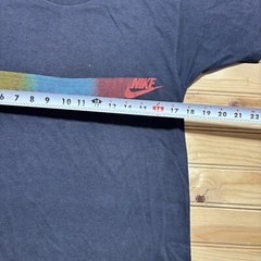 Vintage 80s Nike Blue Tag Rainbow Spellout Logo Shirt Size Medium RARE