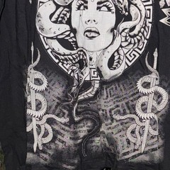 B&C Collection Medusa Snake Graphic Black Cotton Men’s XXXL T-Shirt