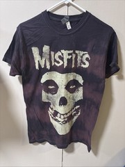 Misfits Skull Gray Black T-Shirt Acid Tie Dye Punk Band Tour Tee Small Vintage