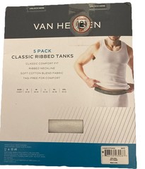5 Pack Van Heusen Medium (38-40) Classic Cotton Ribbed Tank Tees M 38-40