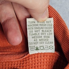Orvis Shirt Mens XL Orange Henley Waffle Knit Thermal Casual Outdoor Fall