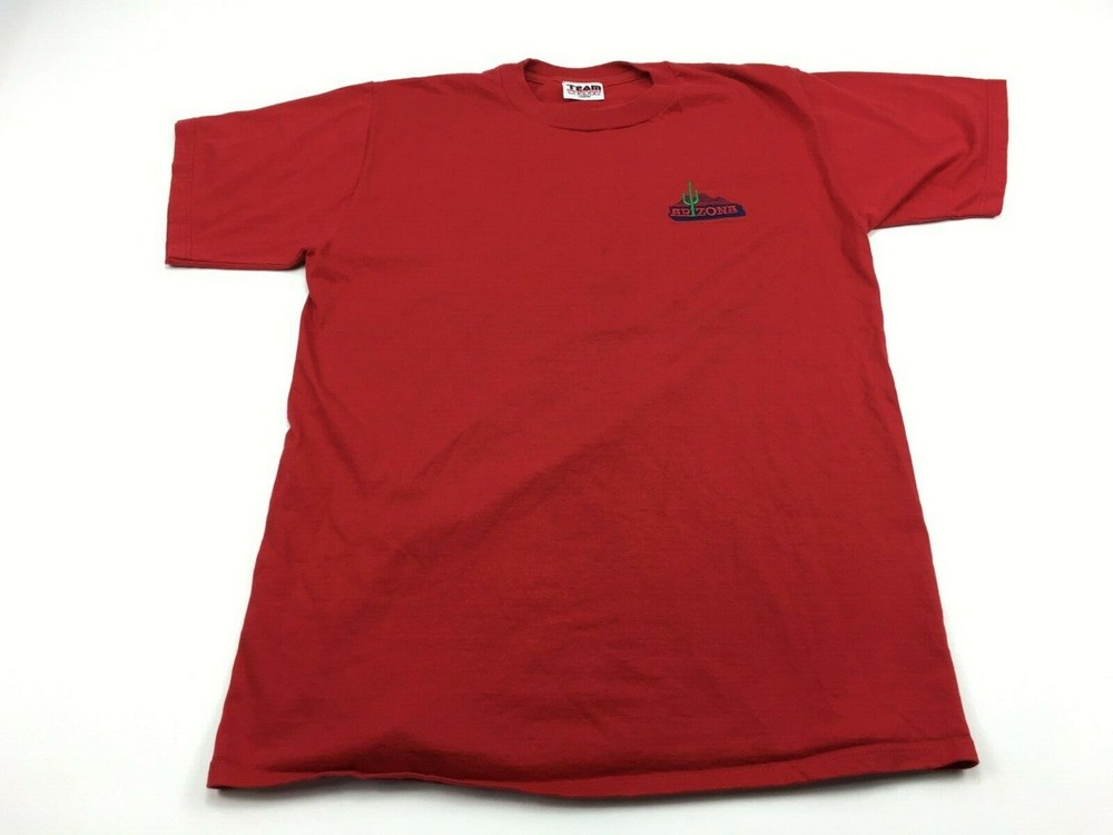 VTG Arizona T Shirt Mens Large Souvenir Spell Out Red Cotton State Cactus Tee