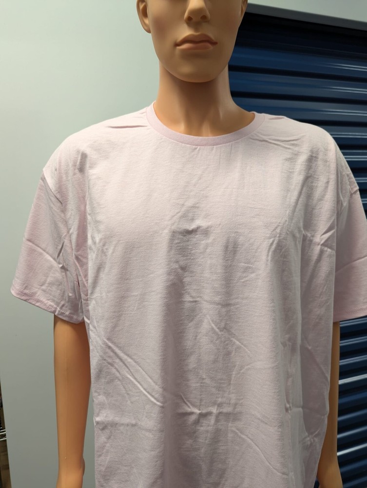 Hanes Authentic-T Men’s T-Shirt 2XL Light Pink 100% Cotton Casual Crew Neck
