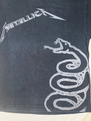 Y2K Metallica Snake Shirt Black Album Heavy Metal Band Tee Altered Hem Size M
