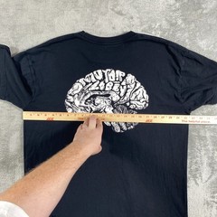 Motor Lobby Graphic T Shirt XL Black Brain Print Distressed Streetwear Indie Tee