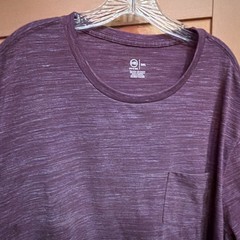Harbor Bay Men’s 3XL Big & Tall Purple Heathered Pocket T-Shirt Crew Neck