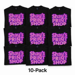 10 Pack Custom Work, Event, Team T-Shirts S-3XL Tee Bundle by Shay’s Print Shop