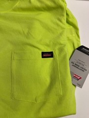 2 Brand New w/ Tags Dickies Fluorescent Yellow XL & L Pocket T-Shirt (1 of each)