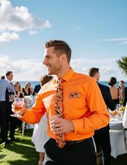 Fashonal Halloween Shirt Men, Men’s Dress Shirt and Tie Set Party Festival