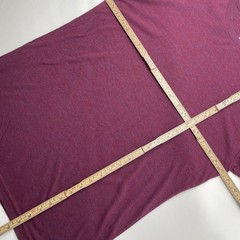 American Apparel Mens Track Shirt Heather Burgundy Tri-Blend Crew Tee L USA Made