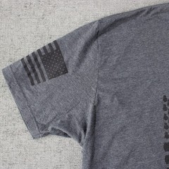 Grunt Style Mens 3XL T-Shirt Gray American Flag Grenade Bullet Graphic Tee XXXL