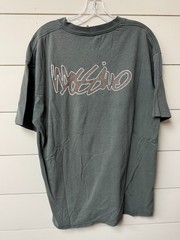 Mossimo embroidered script grey logo t-shirt vintage size L