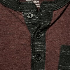 Henley Button Mens red And Black Shirt