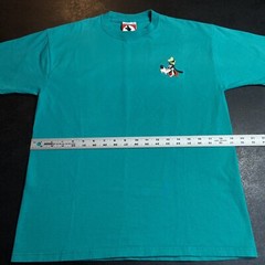 *read* Adult Medium Disney Embroidered Goofy Cyan T-Shirt Mickey Inc. Tag Med M