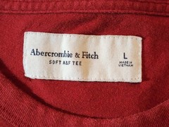 Abercrombie & Fitch Men’s Embroidered T-Shirt Size Large Burgandy/Red Crew Neck