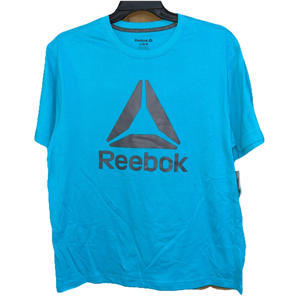 Reebok Mens Delta Cotton Jersey Tee Shirt -Capri Breeze-Size L -Brand New w Tags