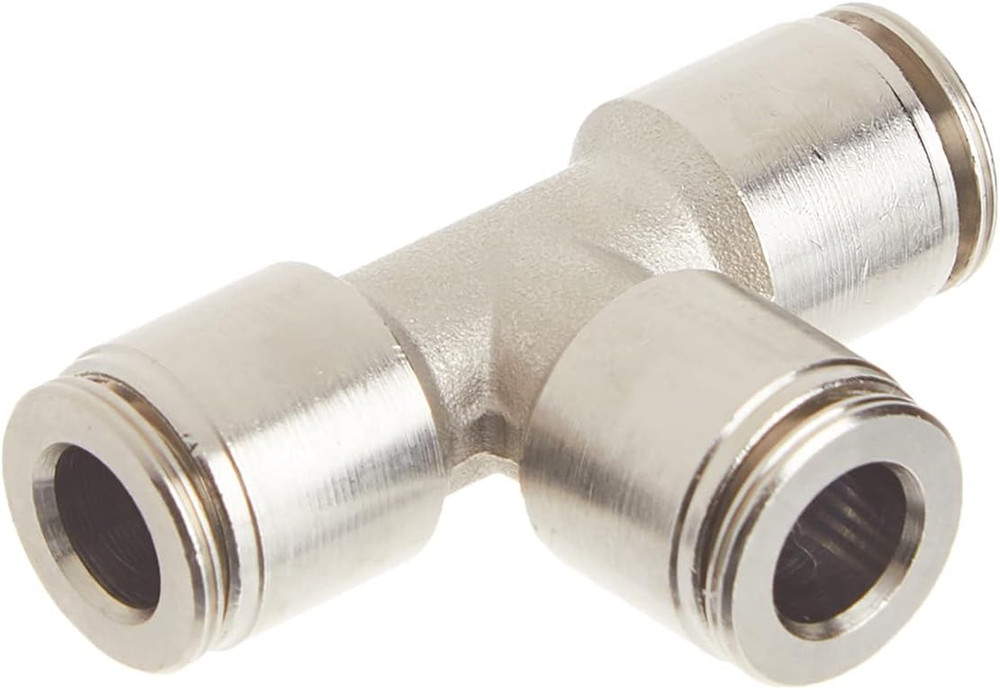 1/4In NPT Union Tee Fitting Silver Air Line Connector For Auto Air Suspension
