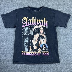 Aaliyah Shirt Mens Large Black Princess of R&B Music Tee Hip Hop Graphic
