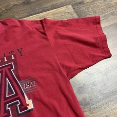 Vintage Crable University of Arkansas Mens Large L Red T Shirt Made in USA